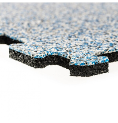 Gumová puzzle podlaha (střed) Sandwich - 47,8 x 47,8 x 1 cm, černo-bílo-modro-šedá