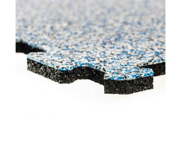 Gumová puzzle podlaha (střed) Sandwich - 47,8 x 47,8 x 1 cm, černo-bílo-modro-šedá