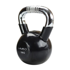 KTC16 16 KG ČIERNY KETTLEBELL S CHRÓMOVANÝM ÚCHOPOM HMS