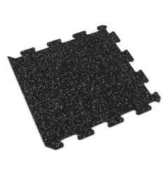 Gumová puzzle podlaha (okraj) SF1050 - 47,8 x 47,8 x 0,8 cm, černo-šedá