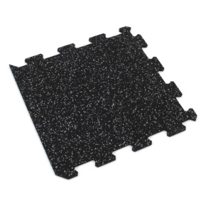 Gumová puzzle podlaha (okraj) SF1050 - 47,8 x 47,8 x 0,8 cm, čierno-šedá