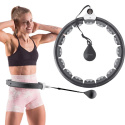 SET HHW06 ČIERNA + BE163 PLUS SIZE MASÁŽNY HULA HOOP OBRUČ SO ZÁVAŽÍM A POČÍTADLOM HMS