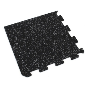 Gumová puzzle podlaha (roh) SF1050 - 95,6 x 95,6 x 1,6 cm, čierno-šedá