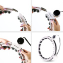 SADA HHM16 BIELA + BR163 PLUS SIZE HULA HOOP SO ZÁVAŽIAMI, MAGNETMI A POČÍTADLOM HMS