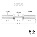 GOP050 JEDNORUČNÁ OLYMPIJSKÁ OS 5 KG 50 CM HMS