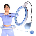 SADA HHM15 MODRÁ + BR163 PLUS SIZE HULA HOOP SO ZÁVAŽIAMI, MAGNETMI A POČÍTADLOM HMS