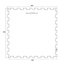 Gumová puzzle podlaha (okraj) Sandwich - 47,8 x 47,8 x 1 cm, čierno-bielo-modro-šedá