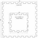 Gumová podlaha puzzle (okraj) SF1050 - 47,8 x 47,8 x 0,8 cm, čierno-červená