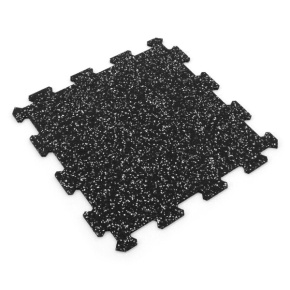 Gumová podlaha puzzle (stred) SF1050 - 47,8 x 47,8 x 0,8 cm, čierna a biela