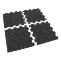 Gumová puzzle podlaha (okraj) SF1050 - 47,8 x 47,8 x 0,8 cm, čierno-šedá
