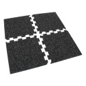 Gumová puzzle podlaha (roh) SF1050 - 95,6 x 95,6 x 1,6 cm, čierno-šedá