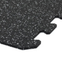 Gumová puzzle podlaha (okraj) SF1050 - 47,8 x 47,8 x 0,8 cm, čierno-šedá