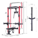 KLT22 ČERVENÝ MULTIFUNKČNÝ POSILŇOVACÍ STOJAN - POWER RACK HMS