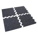 Gumová puzzle podlaha (roh) SF1050 - 47,8 x 47,8 x 0,8 cm, čierna - modrá