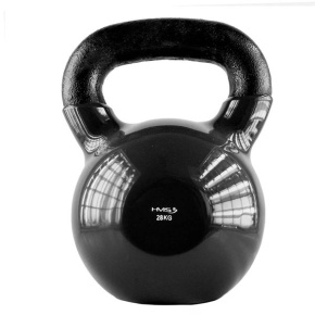 KNV28 ČIERNÝ KETTLEBELL POKRYTÝ VINYLOM HMS