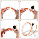HHM21 BIELA/ORANŽOVÁ HULA HOOP OBRUČ SO ZÁVAŽÍM, MAGNETY A POČÍTADLOM HMS