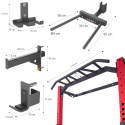 KLT22 ČERVENÝ MULTIFUNKČNÝ POSILŇOVACÍ STOJAN - POWER RACK HMS