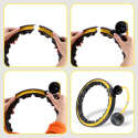 HHM21 ČIERNA/ŽLTÁ HULA HOOP OBRUČ SO ZÁVAŽÍM, MAGNETY A POČÍTADLOM HMS
