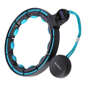 HHM17 ČIERNA/MÁTOVÁ HULA HOOP OBRUČ SO ZÁVAŽÍM, MAGNETY A POČÍTADLOM HMS