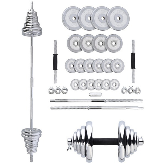 STC50 50kg CHRÓMOVANÝ ČINKOVÝ SET V KUFRI HMS