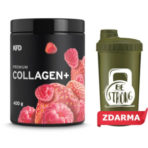 KFD Premium Collagen+ 400 g s příchutí jahod a malin + šejkr ZDARMA
