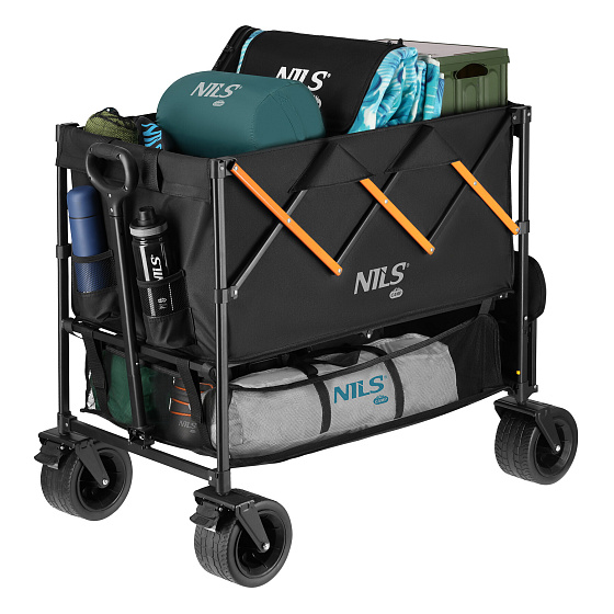NC2607 ČIERNO-ORANŽOVÝ KEMPINGOVÝ VOZÍK XXL 160L NILS CAMP