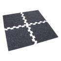 Gumová puzzle podlaha (roh) SF1050 - 47,8 x 47,8 x 0,8 cm, čierna - modrá