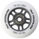 Matné kolieska NILS Extreme PU 76x24 82A s ložiskami ABEC 9, biela, 4 ks