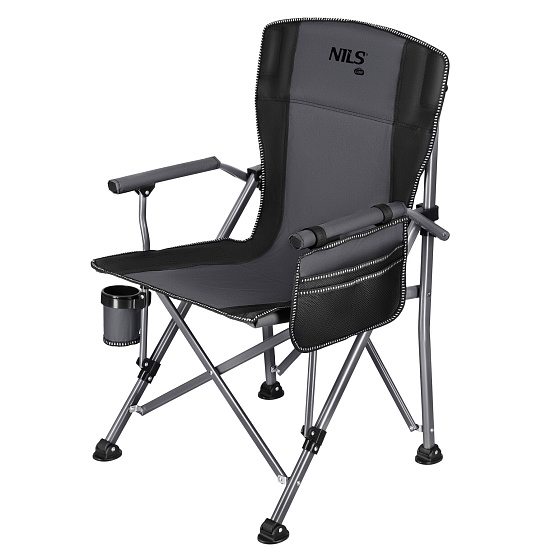 NC3309 ŠEDO-ČIERNE SKLADACIE RYBÁRSKE KRESLO NILS CAMP
