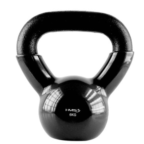 KNV06 ČIERNÝ KETTLEBELL POKRYTÝ VINYLOM HMS