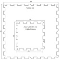 Gumová podlaha puzzle (stred) SF1050 - 47,8 x 47,8 x 0,8 cm, čierno-červená