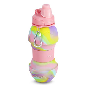 NC4102 RUŽOVÁ SILIKÓNOVÁ SKLADACIA FĽAŠA 700 ML NILS CAMP