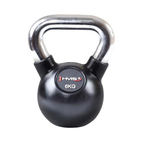 Vinylový kettlebell s chrómovaným úchopom HMS KGC 6 kg