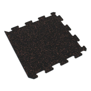 Gumová podlaha puzzle (okraj) SF1050 - 47,8 x 47,8 x 0,8 cm, čierno-červená