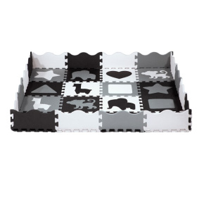 MD03 SIVÁ DETSKÁ PENOVÁ PUZZLE PODLOŽKA NILS FUN 36 DIELOV