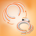 HHM21 BIELA/ORANŽOVÁ HULA HOOP OBRUČ SO ZÁVAŽÍM, MAGNETY A POČÍTADLOM HMS
