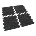 Gumová puzzle podlaha (okraj) SF1050 - 47,8 x 47,8 x 0,8 cm, čierno-šedá