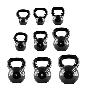KNV28 ČIERNÝ KETTLEBELL POKRYTÝ VINYLOM HMS