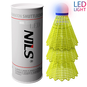 NBL6293 BEDMINTONOVÉ LOPTIČKY S LED 3 KS NILS
