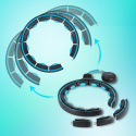 SET HHM17 + BR163 ČIERNA/TYRKYSOVÁ HULA HOOP OBRUČ SO ZÁVAŽÍM, MAGNETY A POČÍTADLOM HMS