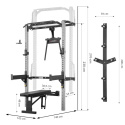 KLT22 SIVÝ MULTIFUNKČNÝ POSILŇOVACÍ STOJAN - POWER RACK HMS