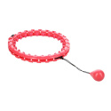 FH01 ČERVENÁ MASÁŽNA HULA HOOP OBRUČ SO ZÁVAŽIAMI