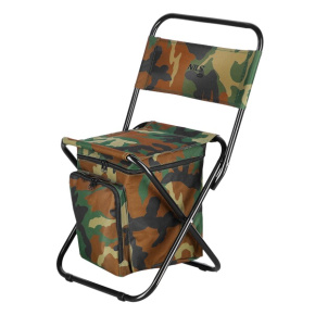 Skladacia stolička s úložným priestorom NILS Camp NC3012 kamuflážová