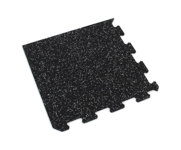 Gumová puzzle podlaha (roh) SF1050 - 47,8 x 47,8 x 0,8 cm, černo-šedá
