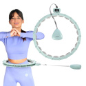 SADA HHM14 ZELANÁ + BR163 PLUS SIZE HULA HOOP SO ZÁVAŽIAMI A POČÍTADLOM HMS