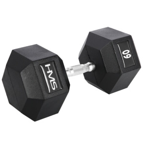 Šesťhranná jednoručná činka HMS 60 kg