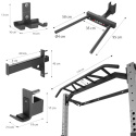 KLT22 SIVÝ MULTIFUNKČNÝ POSILŇOVACÍ STOJAN - POWER RACK HMS