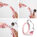 SADA HHM15 RUŽOVÁ + BR163 PLUS SIZE HULA HOOP SO ZÁVAŽIAMI, MAGNETMI A POČÍTADLOM HMS