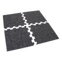 Gumová puzzle podlaha (roh) SF1050 - 95,6 x 95,6 x 0,8 cm, čierno-biela
