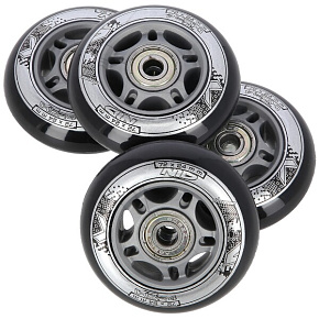 Zostava čiernych PU koliesok 72x24 + ložiská ABEC 9 NILS EXTREME